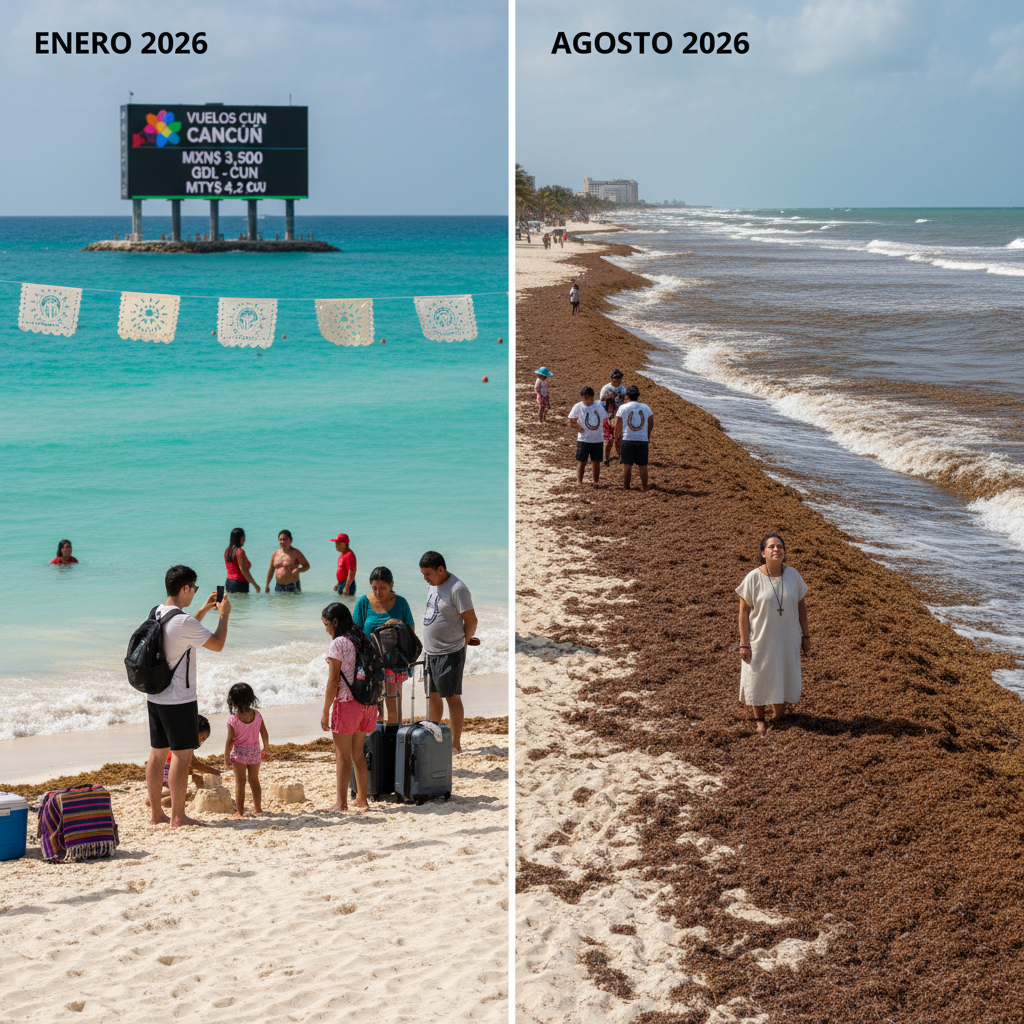 Sargazo en Cancún 2026: mejor mes para evitarlo (calendario mes a mes)